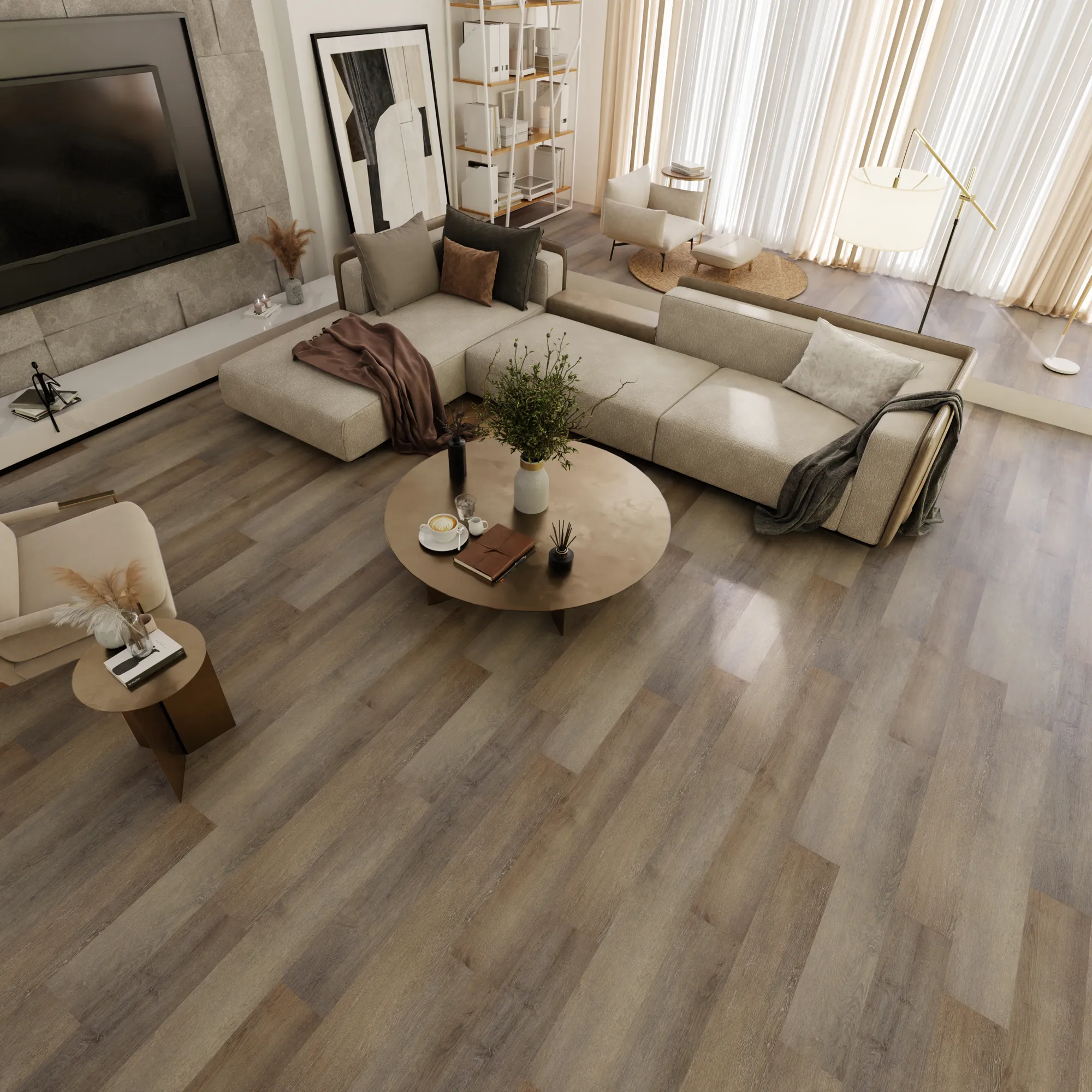 Product image for Newport Landing vinyl flooring plank (SKU: 1104) in the Foundations GlueDown Floor product line from Urban Surfaces