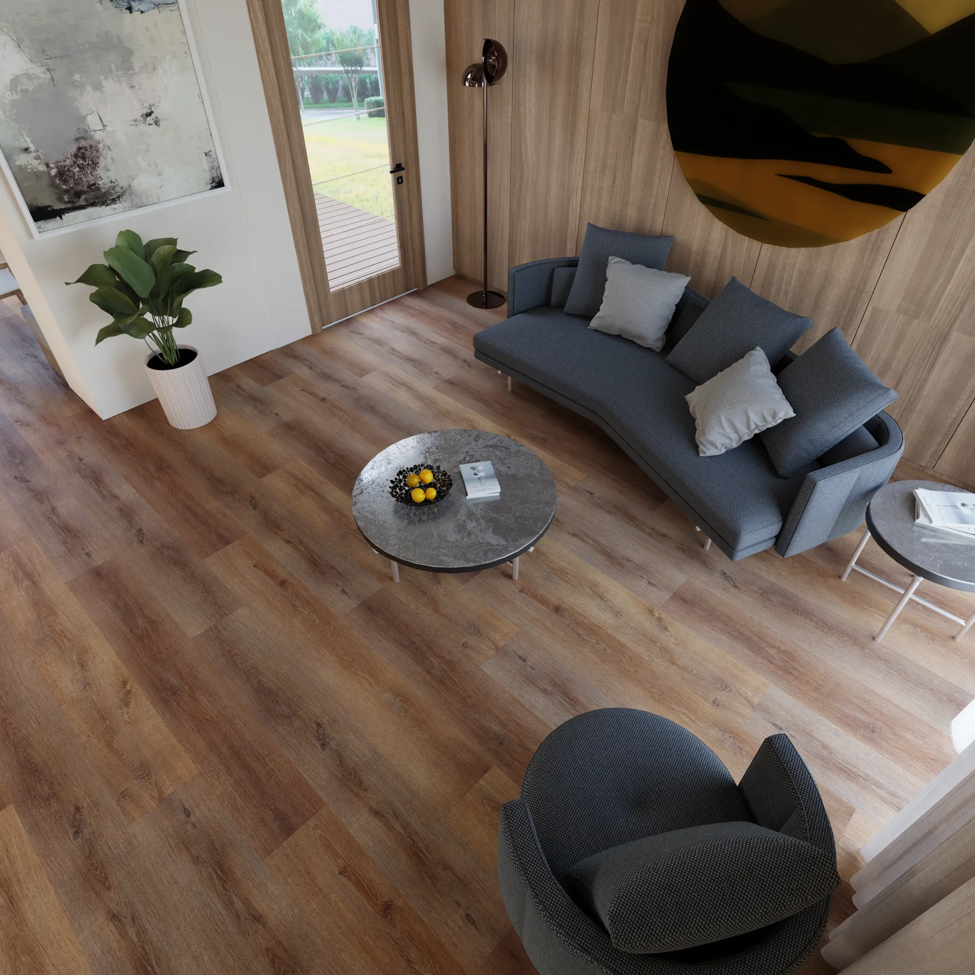 Product image for Doheny vinyl flooring plank (SKU: 21008-3128) in the InstaGrip ComfortCushion product line from Urban Surfaces