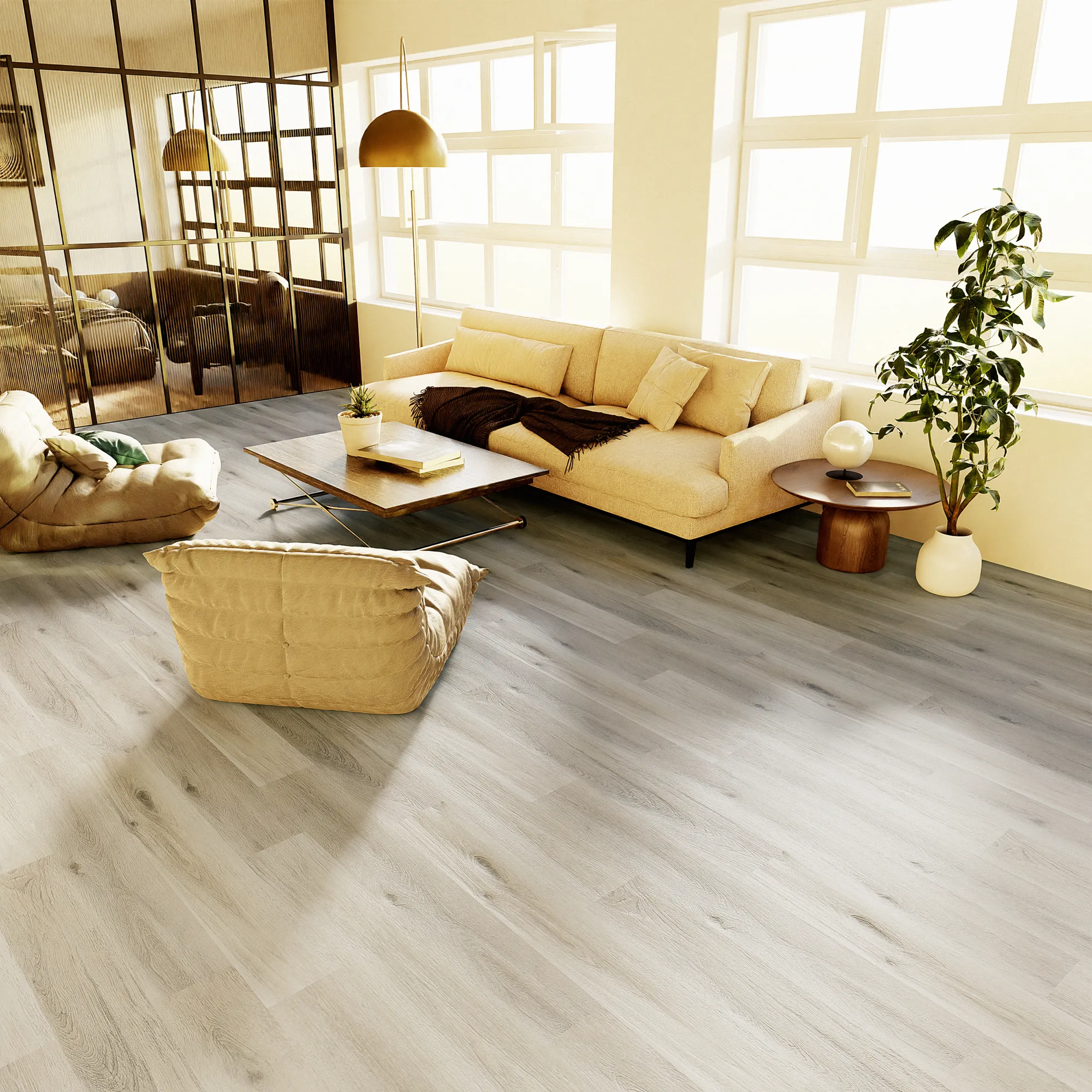 Product image for Pearl vinyl flooring plank (SKU: 2101) in the Studio 12 GlueDown Floor product line from Urban Surfaces