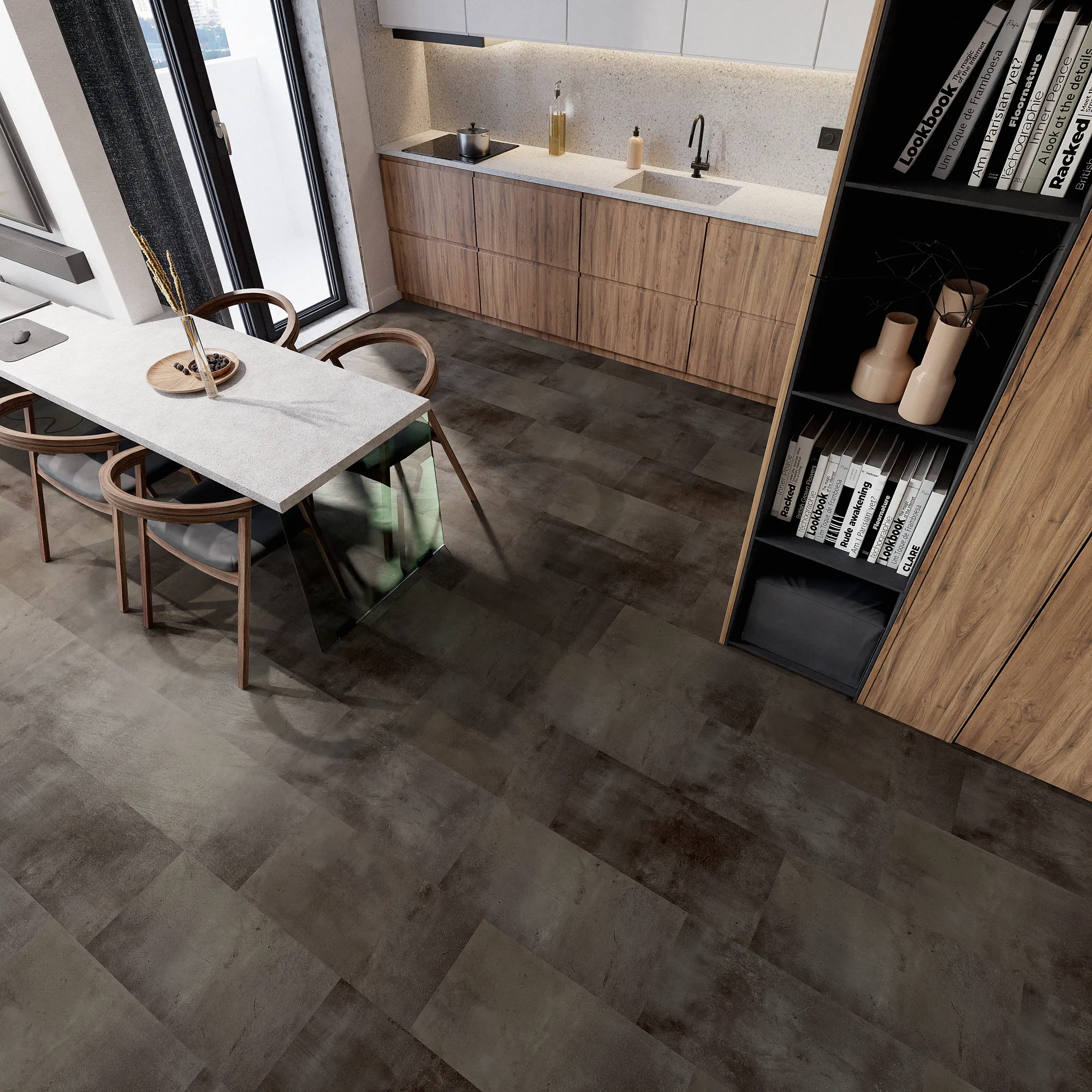 Product image for Obsidian vinyl flooring plank (SKU: 9603-D) in the Sound-Tec Tile product line from Urban Surfaces